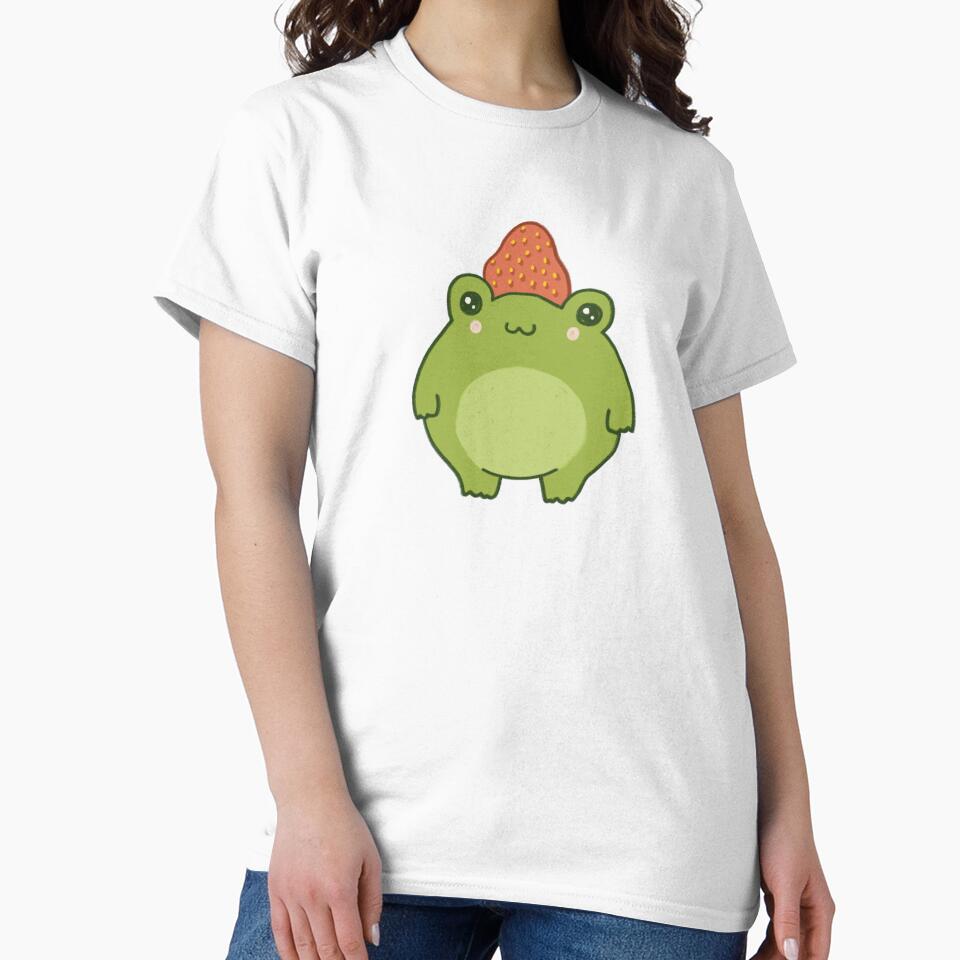 Pastel Strawberry Frog: Kawaii Cottagecore Aesthetic Chubby Froge by MinistryOfFrogs