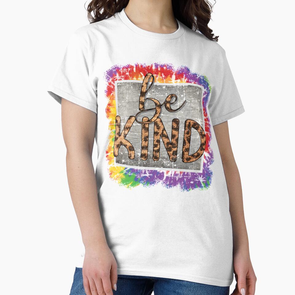 Cute be kind tie dye cheetah print kindness inspirational quote sweet gift by tiffanator606