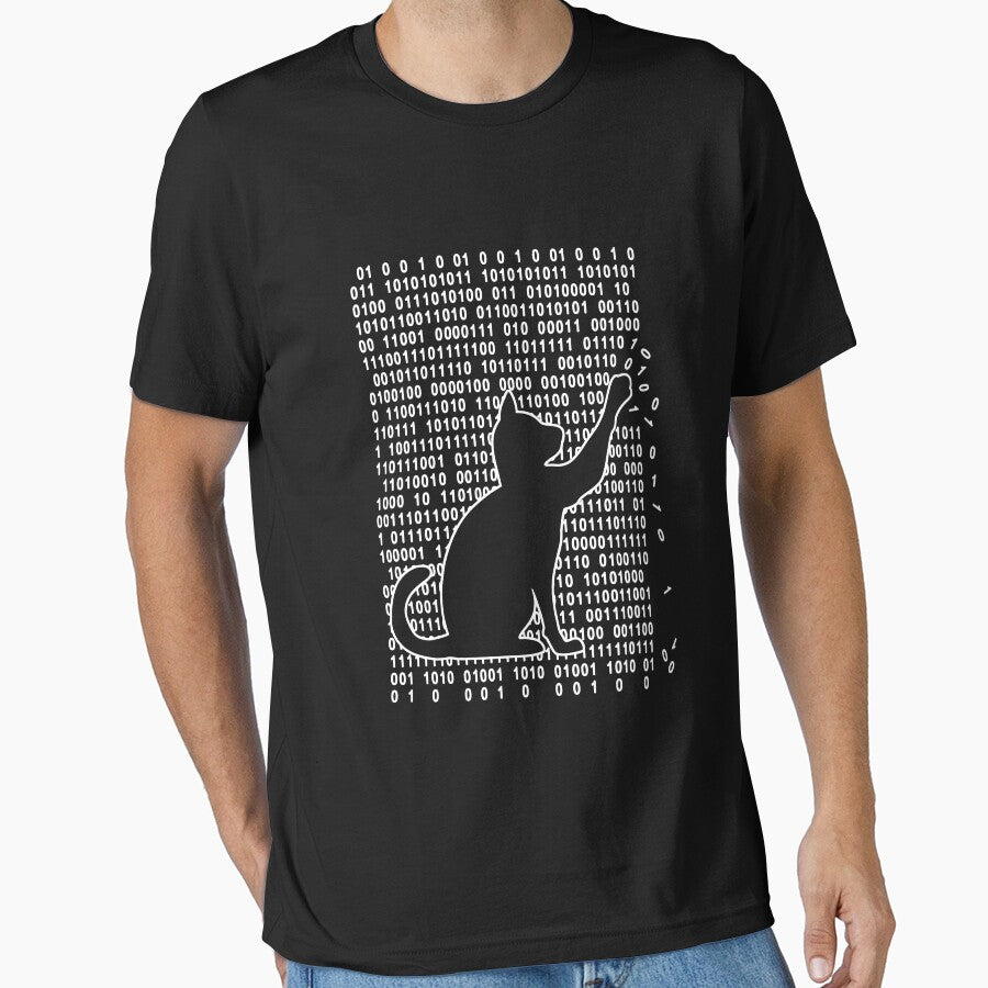 Funny cat is playing with binary code by stoneyy