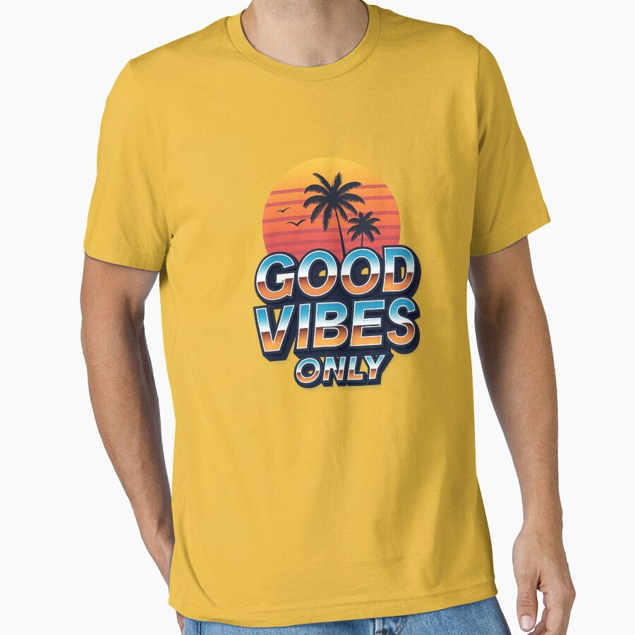 Good Vibes Only - Retro 80s Aesthetic 3D Typography by Diwakar-Designs
