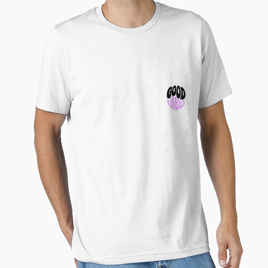 Retro Good Vibes Bold Black and Lilac Typography by Theselinara