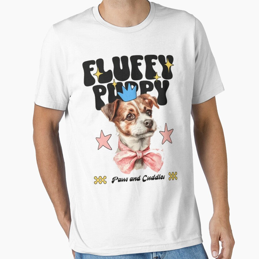 Cute Fluffy Puppy Paws and Cuddles - Retro Coquette Dog by GenZFashion000