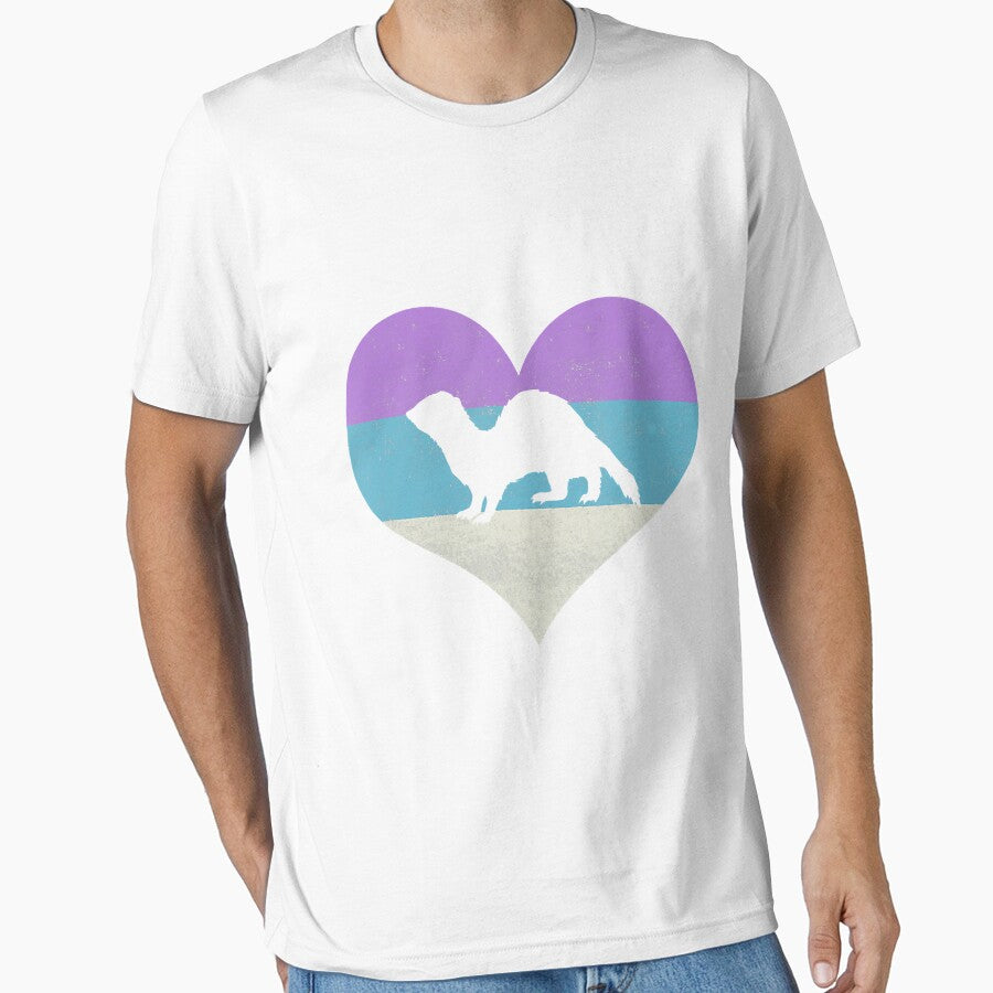 I Love My Ferret Vintage Retro Gift For Ferret Lover T-Shirt by CharlieWarren