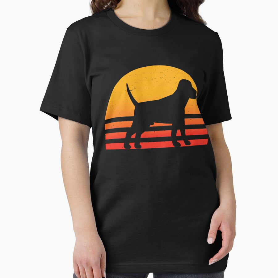 Retro Vintage Silhouette Sun Beagle T-Shirt by Mo-Am