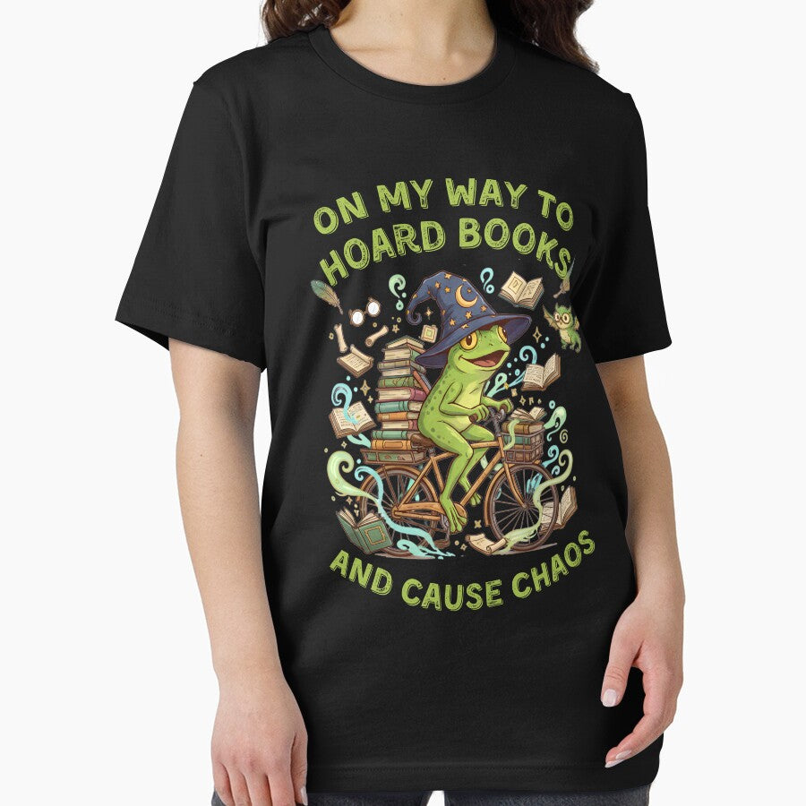 On My Way To Hoard Books And Cause Chaos Tom Foolery Frog Cottagecore by MotivaChic