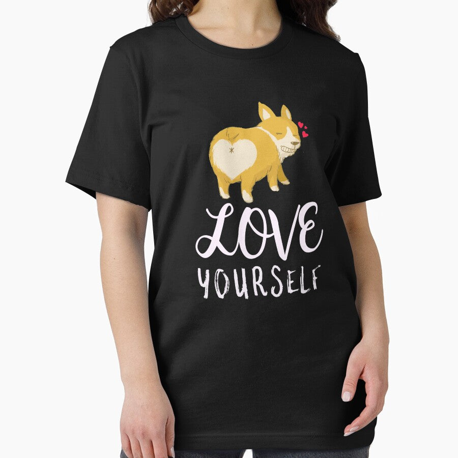 Love Yourself - Cute Dog Self Care Reminder by jacks-tees