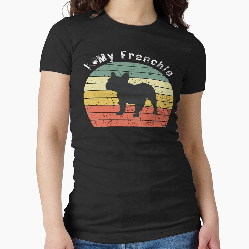 Retro Sunset I love My Frenchie Bulldog by Drnksuzys