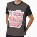 It's Okay To Not Be Okay Mental Health Quote Pastel Pink Motivational Sticker Art by Cosmic Zodiac Studio