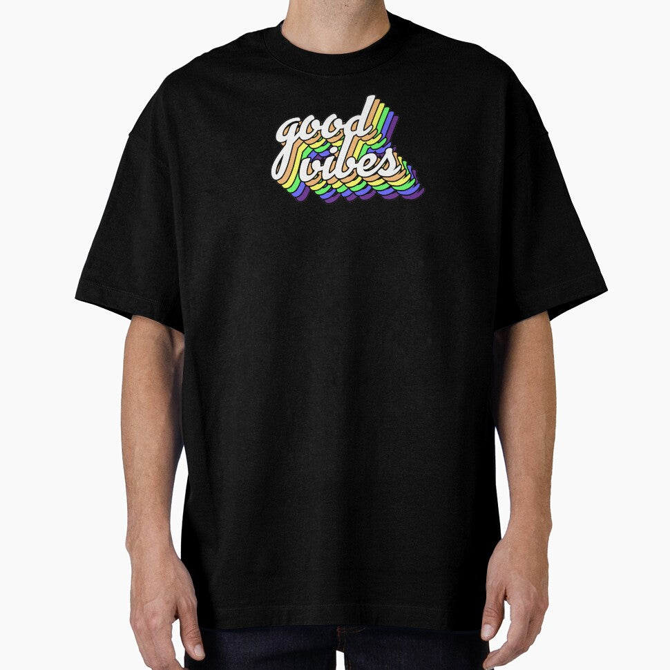 Good Vibes Rainbow Pride Typography by chrismanubag
