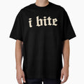 I Bite Gothic Text Minimal Statement Design by margamPagenberg