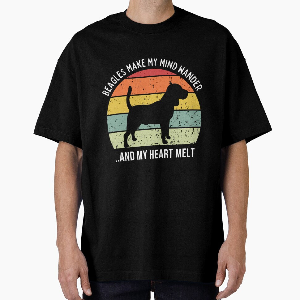 Cute Retro Sunset Beagle lover design - white text by 29Bumblebee