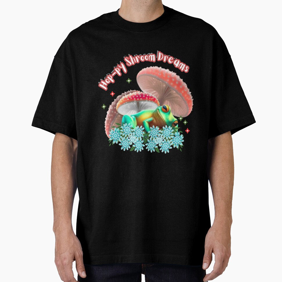Hop-py Shroom Dreams – Cute Sleepy Frog Aesthetic Mushroom Design by HopeAndHustle