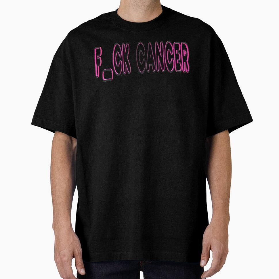 F Cancer Typography - Black and Pink by AmbientArtCo