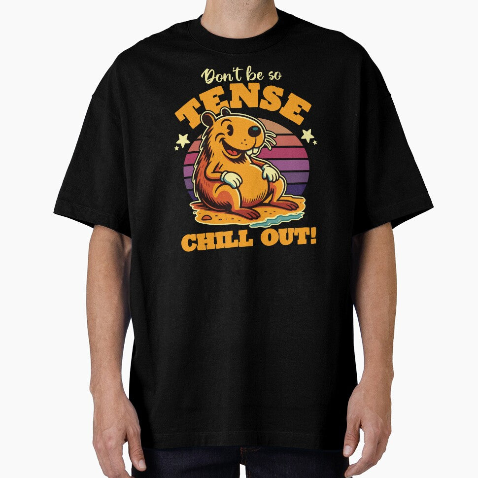Relaxed Capybara “Don’t Be So Tense” Chill Out by TheJollyDoodle