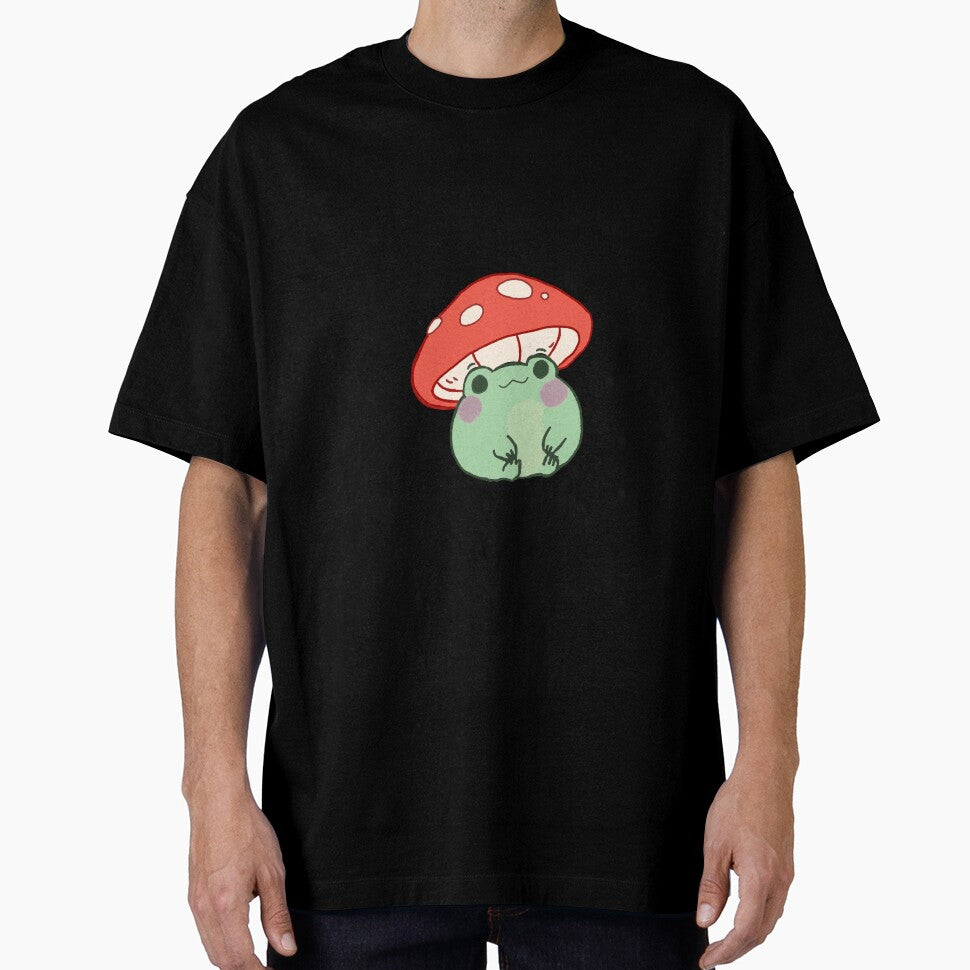 Mushroom hat frog by lilbeanzart