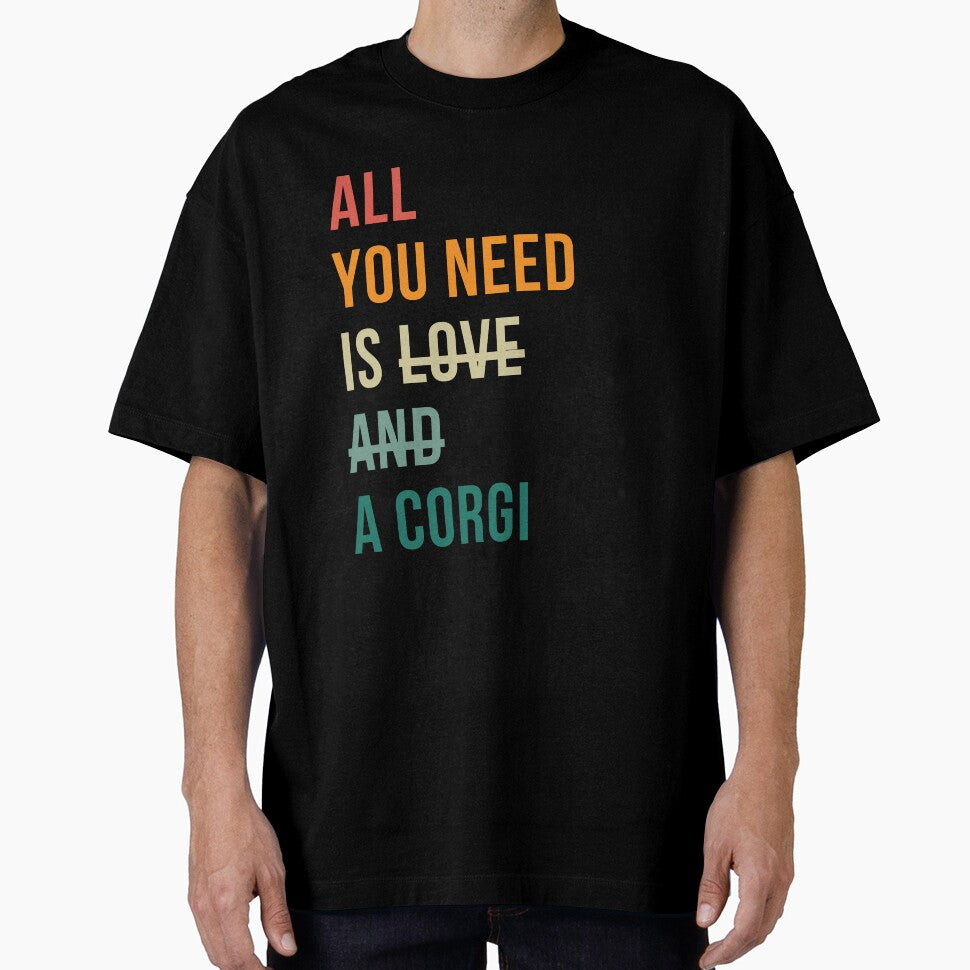 Retro all you need is love and a Corgi dog breed design by 29Bumblebee
