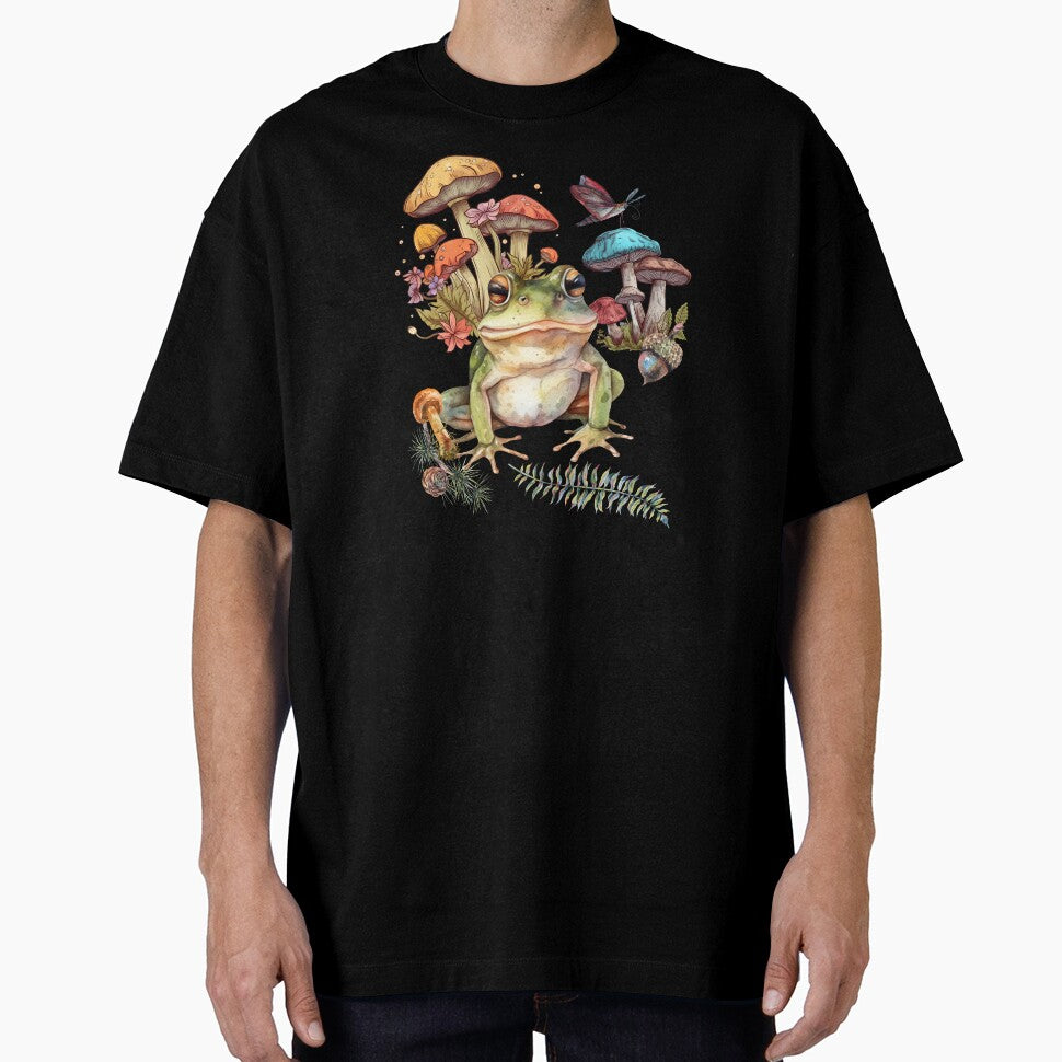 Forest Frog Mushroomcore Cute Colorful Design by EarthArtDesigns