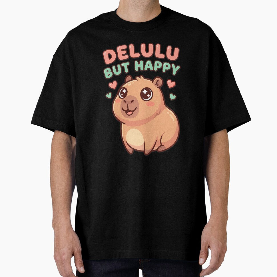 Delulu But Happy Capybara – Cute Delusional Optimism Meme by Visual Dept.