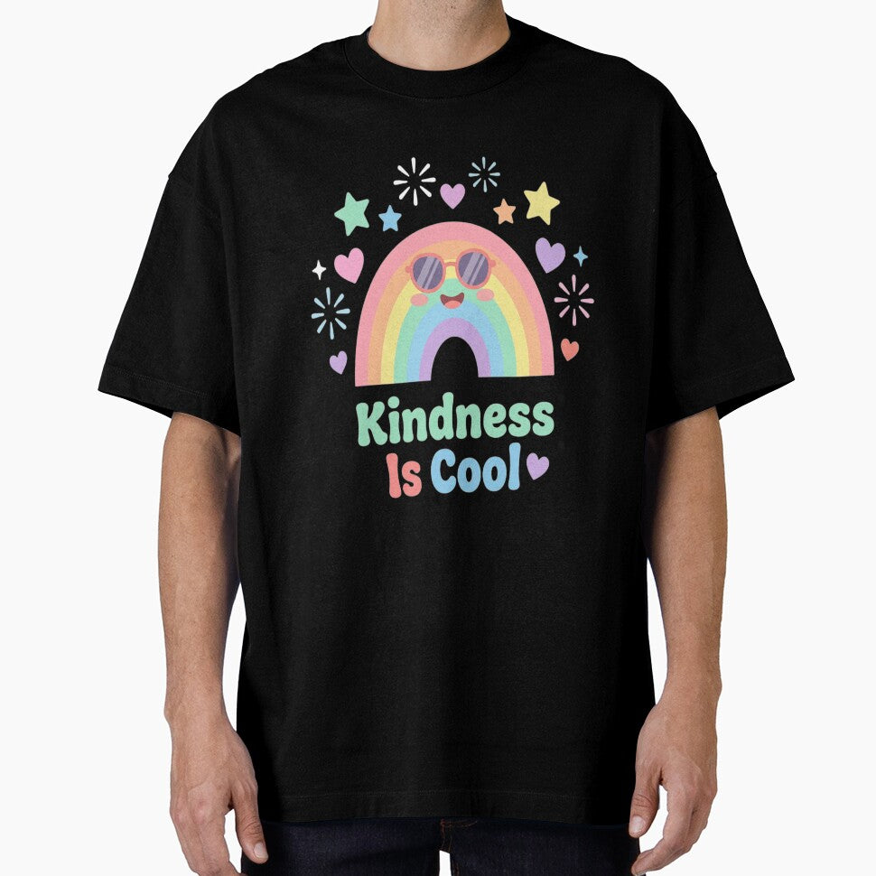 Kindness Is Cool Retro Rainbow Art by DZRym