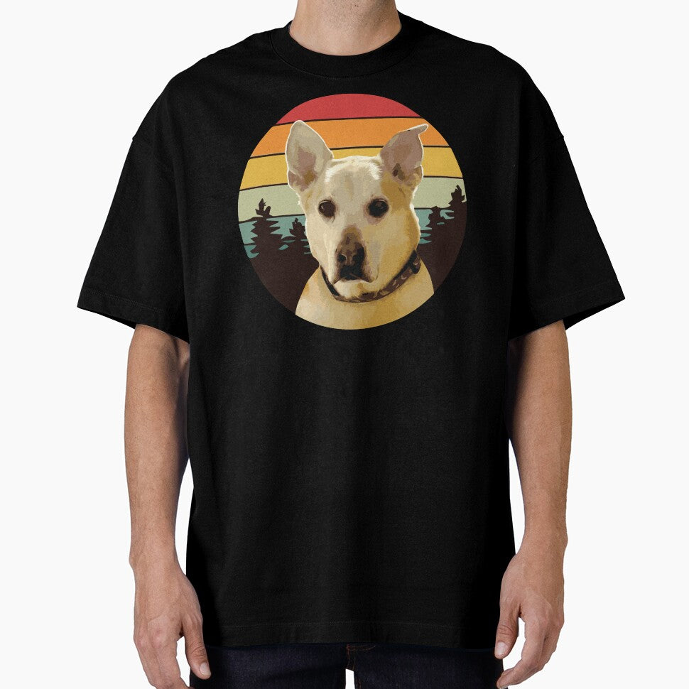 DOG FACE SHIBA mut DOG FOREST RETRO PINES SUNSET GIFT by cowtownCOWBOY