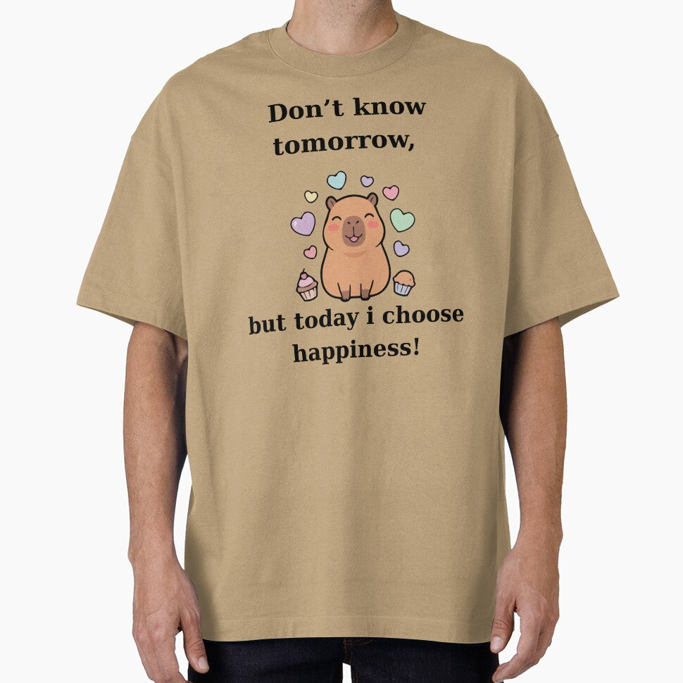 Cute Capybara Today I Choose Happiness Design by TheFrameVault