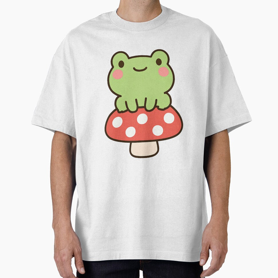 Cute Frog on a Mushroom | Kawaii Frog by stylishdzign