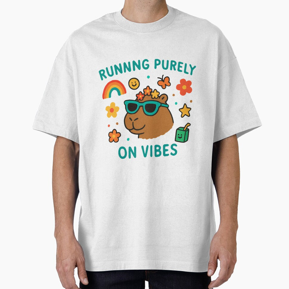 Runnng Purely On Vibes Capybara Animal Lover Good Vibes by HumansStuck12