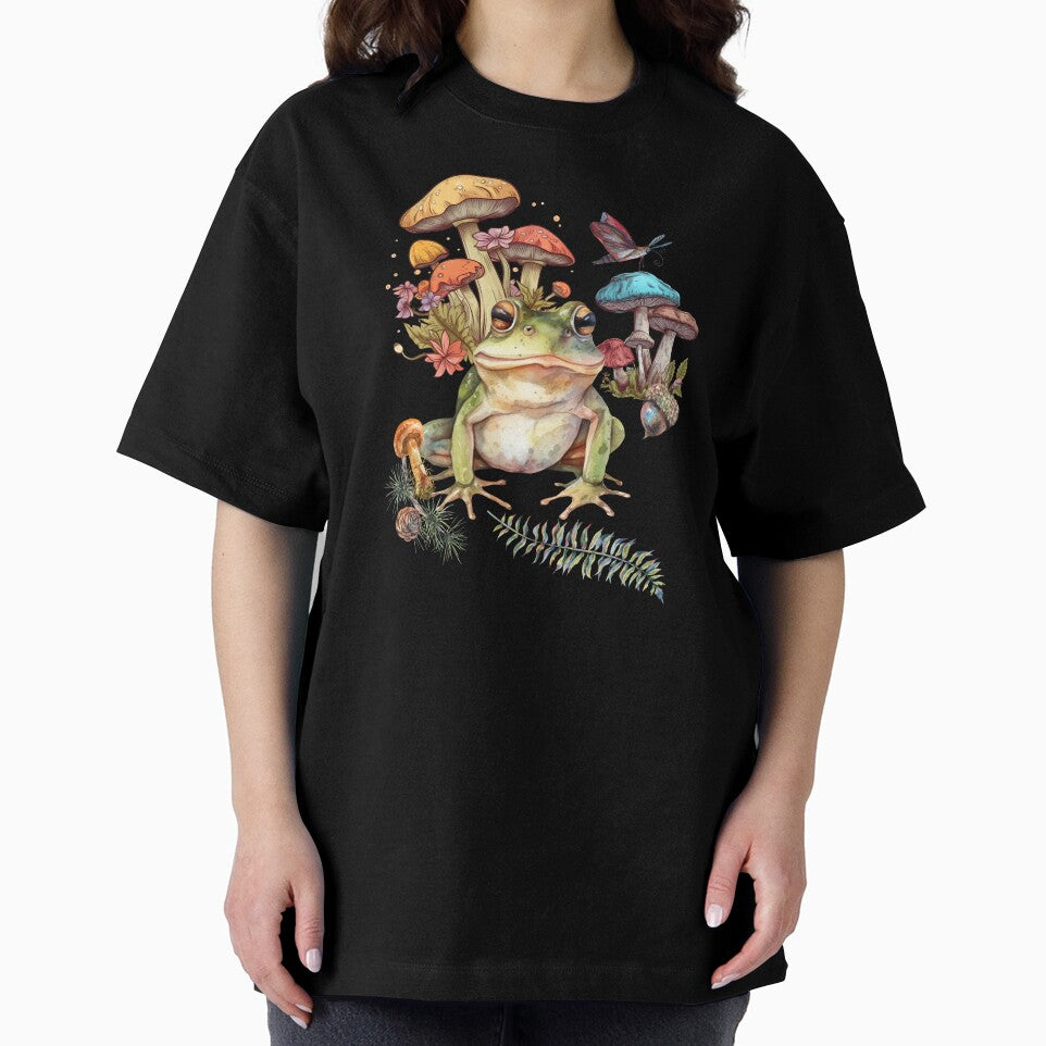 Forest Frog Mushroomcore Cute Colorful Design by EarthArtDesigns