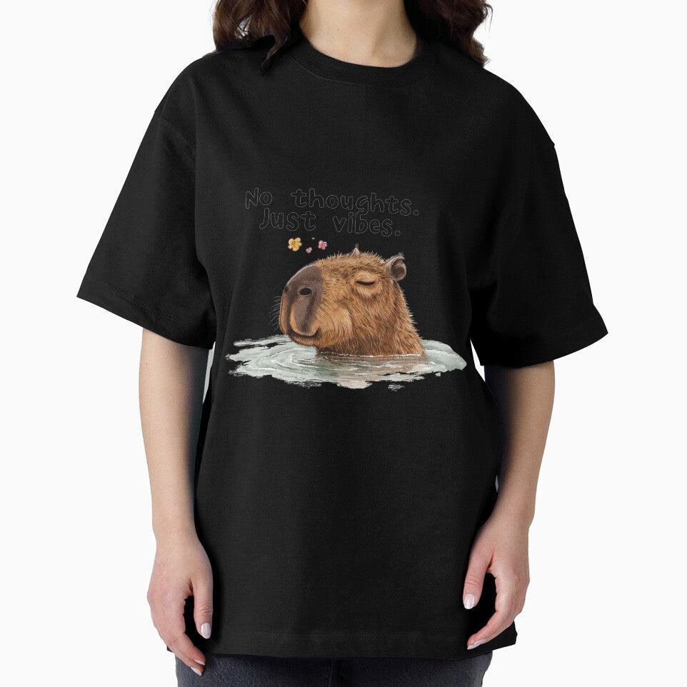 Funny Meme - No Thoughts Just Vibes - Chill Capybara Zen by hamishby