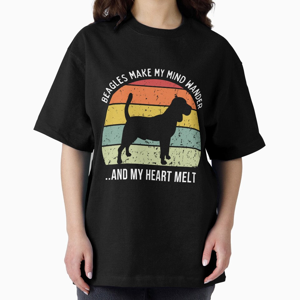 Cute Retro Sunset Beagle lover design - white text by 29Bumblebee