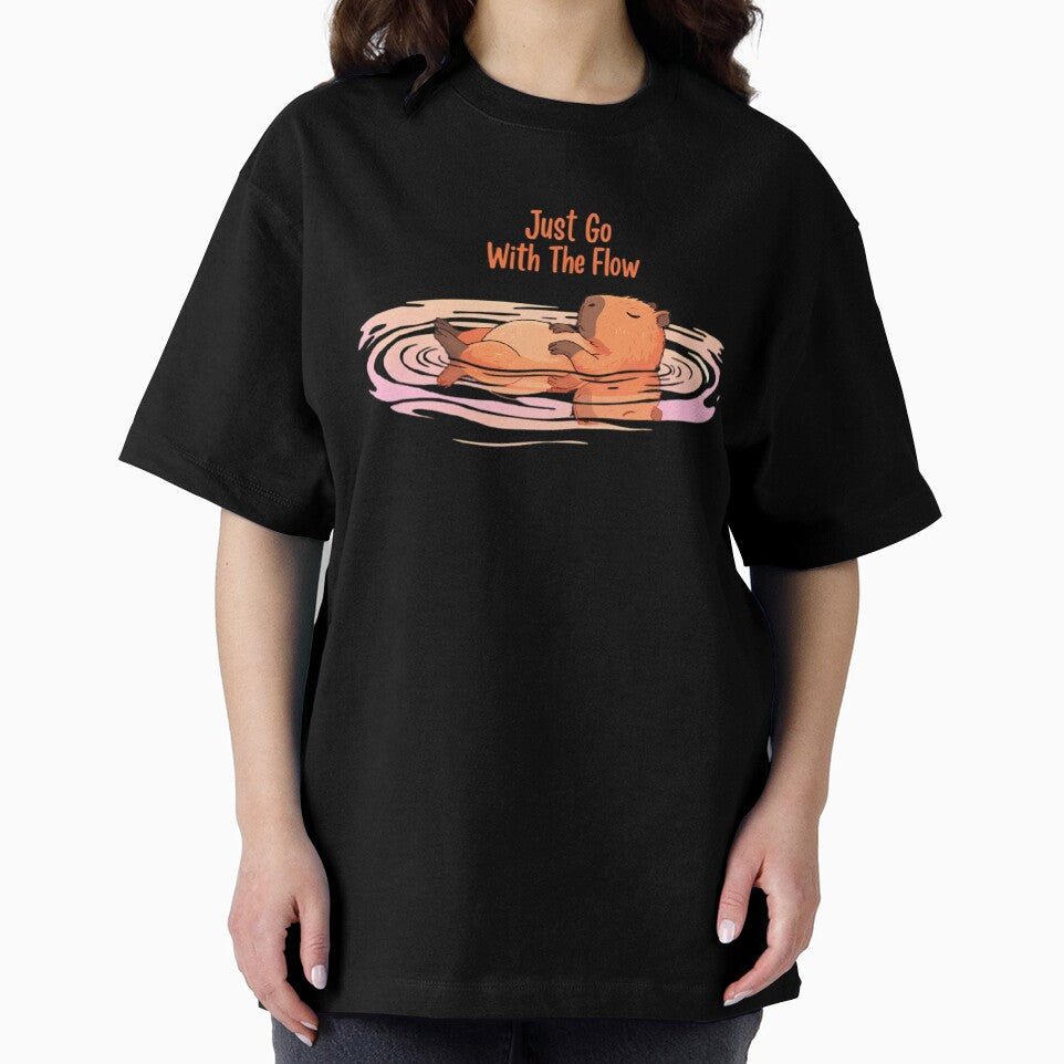 Just Go With The Flow Capybara - Floating Zen Animal by FreshPrintCo