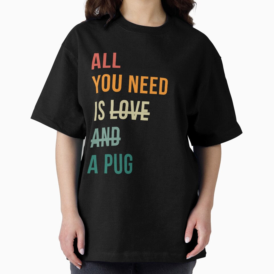 Retro all you need is a Pug dog breed design by 29Bumblebee