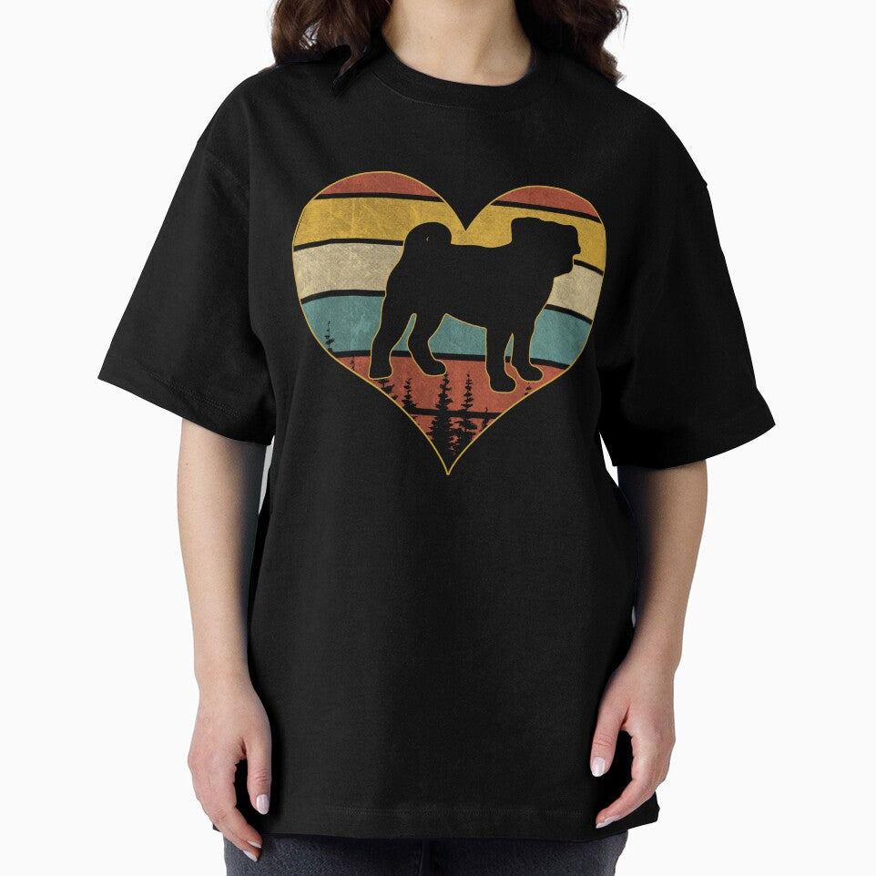 Retro vintage pug heart by gastonfongemie