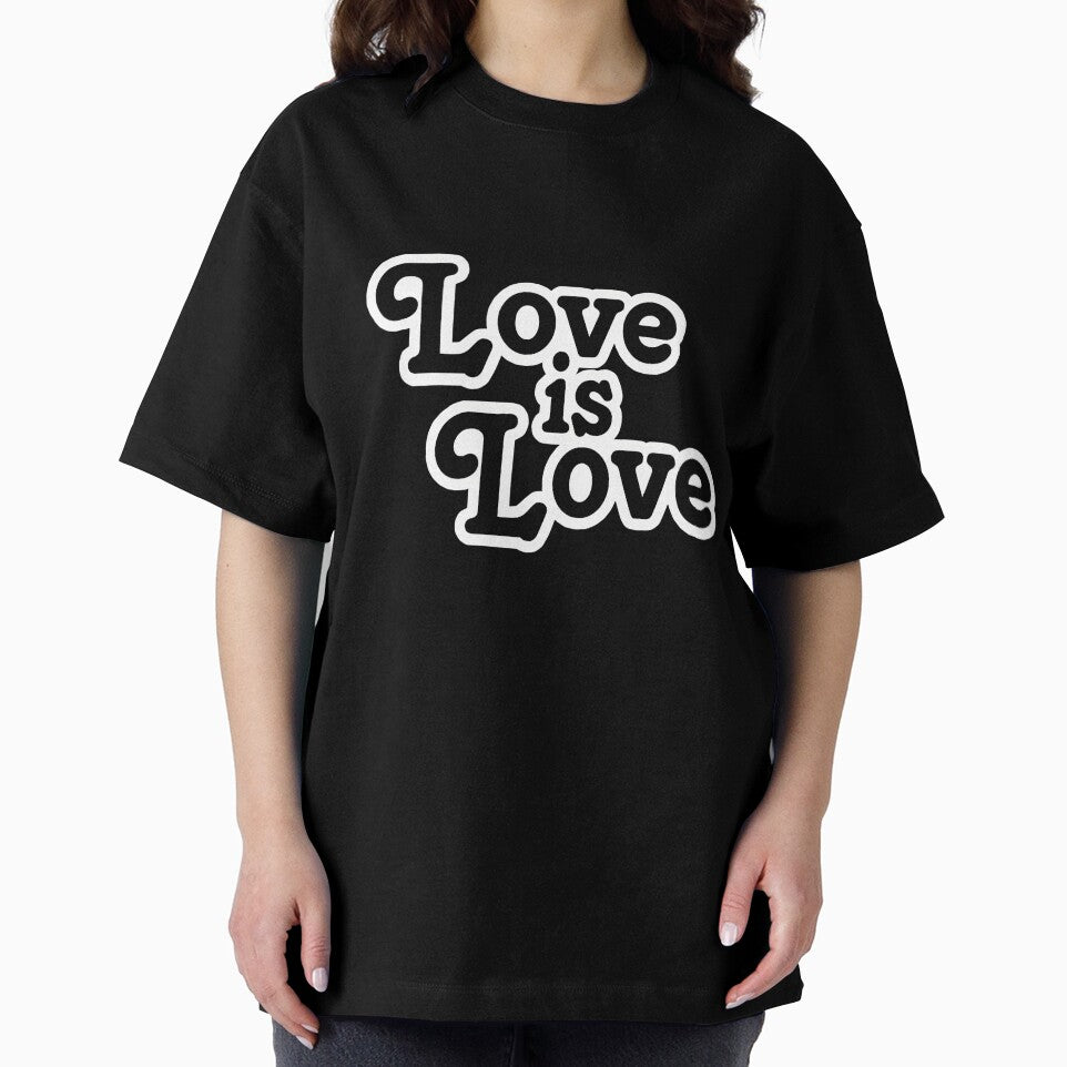 Love is Love – Black and white retro lettering on pink by Vision Illustrated