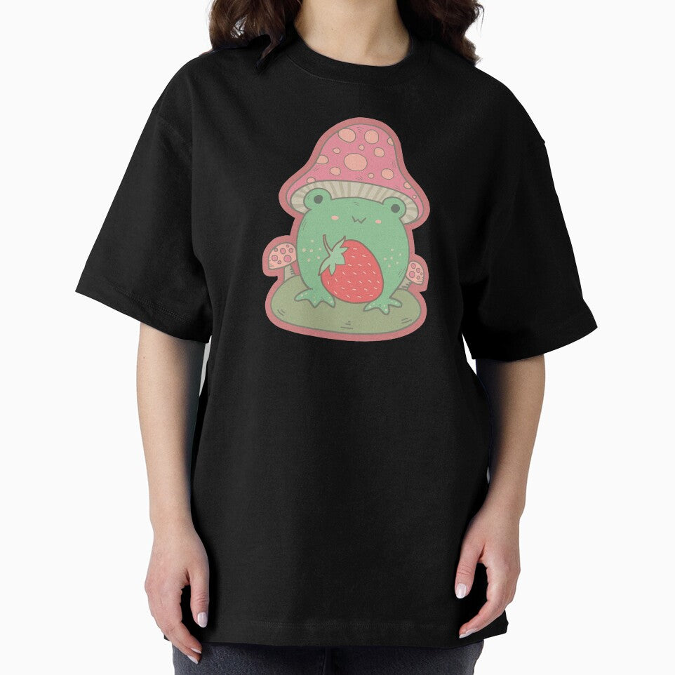 Strawberry Frog Cottagecore Aesthetic by GrimButterfly