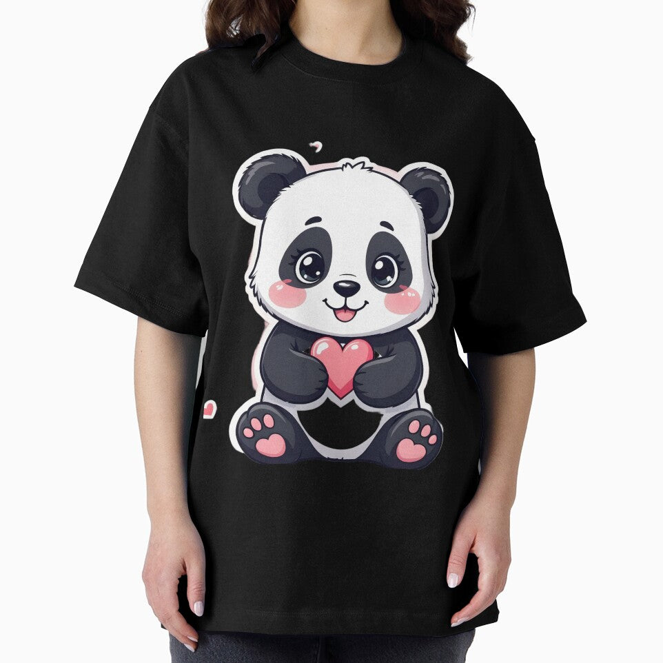 Cute Panda Holding a Tiny Heart – Kawaii Sticker by Annusri55