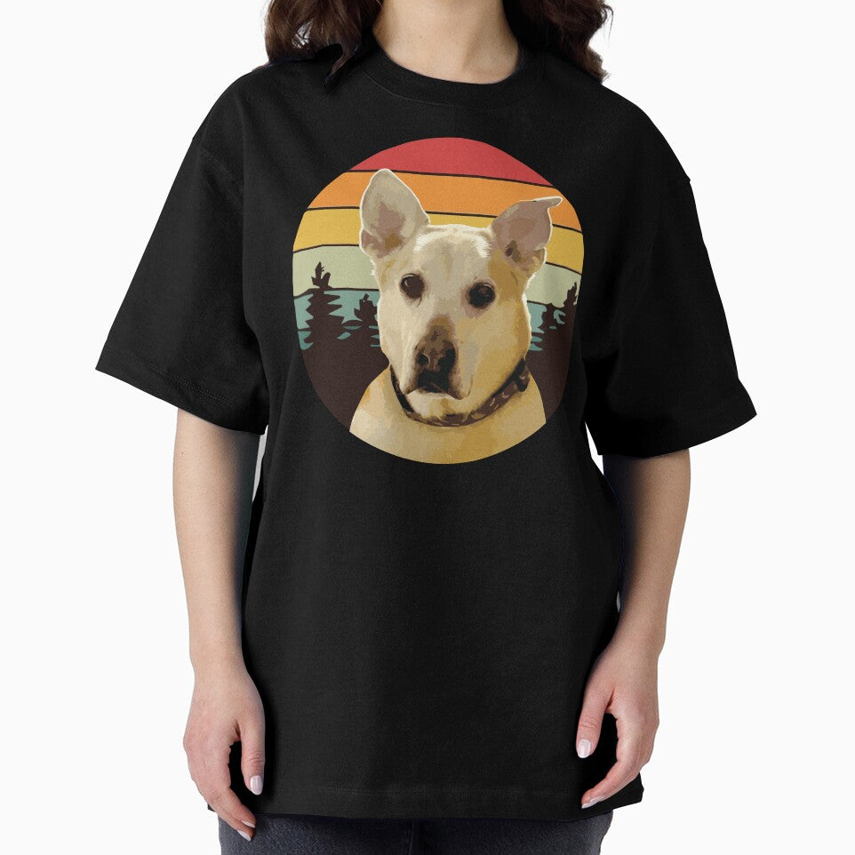 DOG FACE SHIBA mut DOG FOREST RETRO PINES SUNSET GIFT by cowtownCOWBOY
