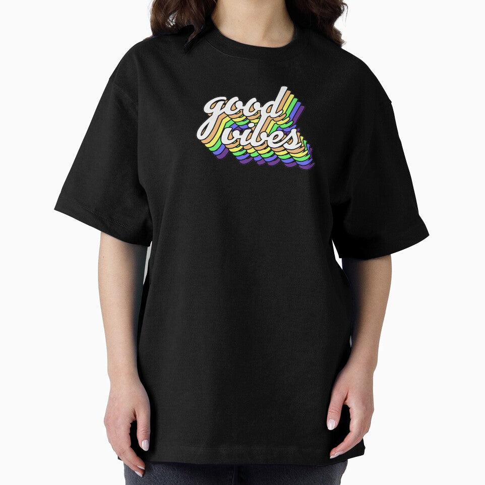 Good Vibes Rainbow Pride Typography by chrismanubag