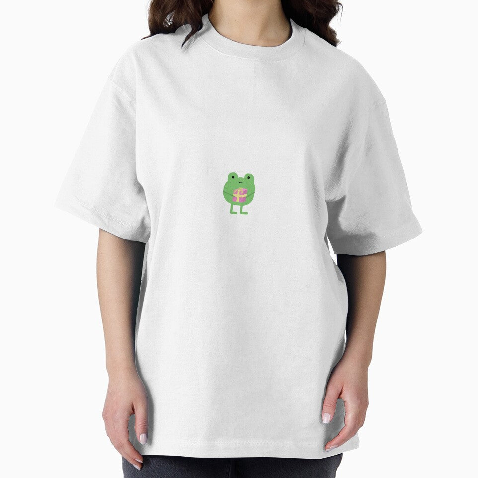 Frog with present by katiebazela