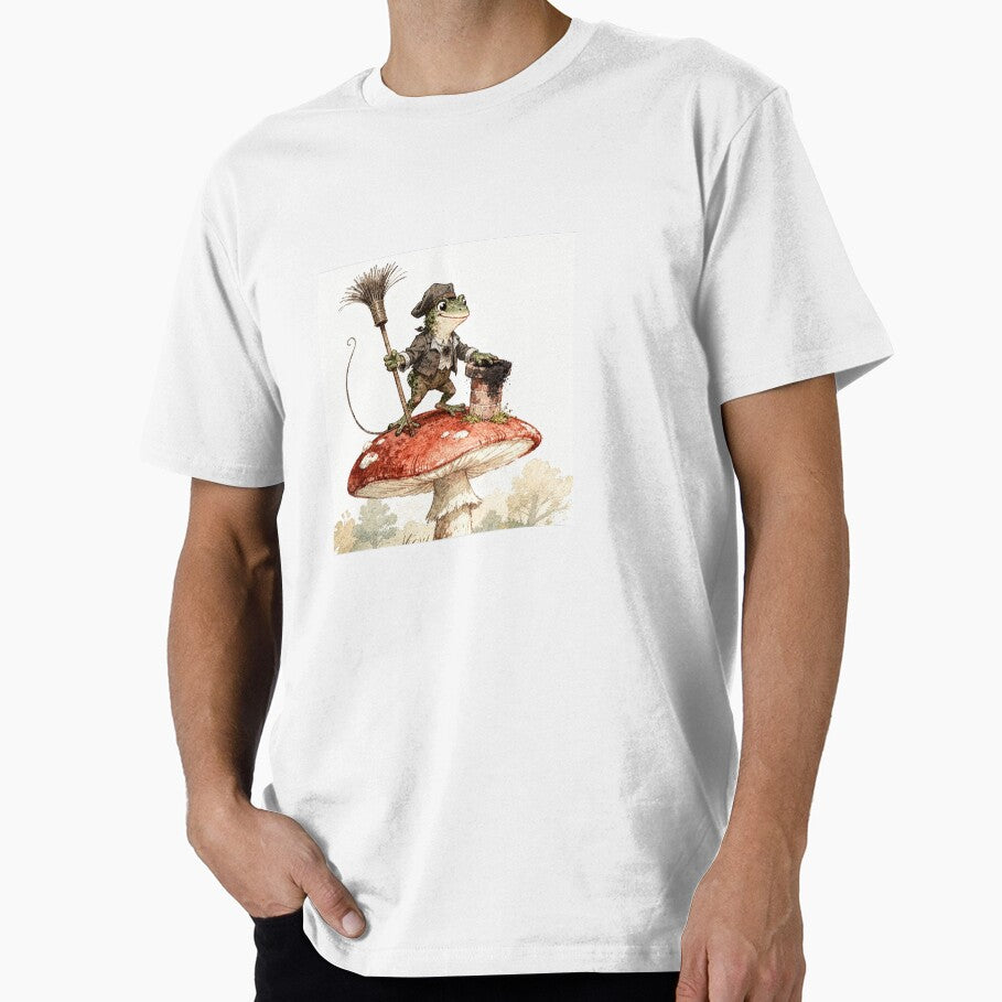 Toad Chimney Sweep on a Mushroom Roof by PictorialWhimsy